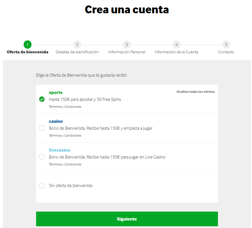 proceso de registro betway